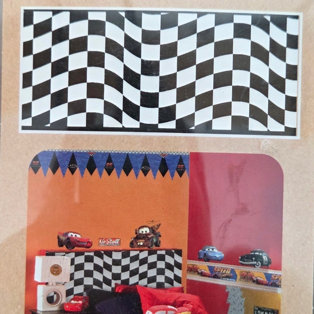 Disney Pixar Cars Race Flag Wall Decal‎ Removable Wall Accent Border